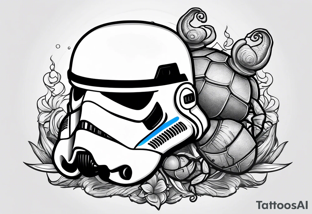 storm trooper helmet and a hermit crab tattoo idea