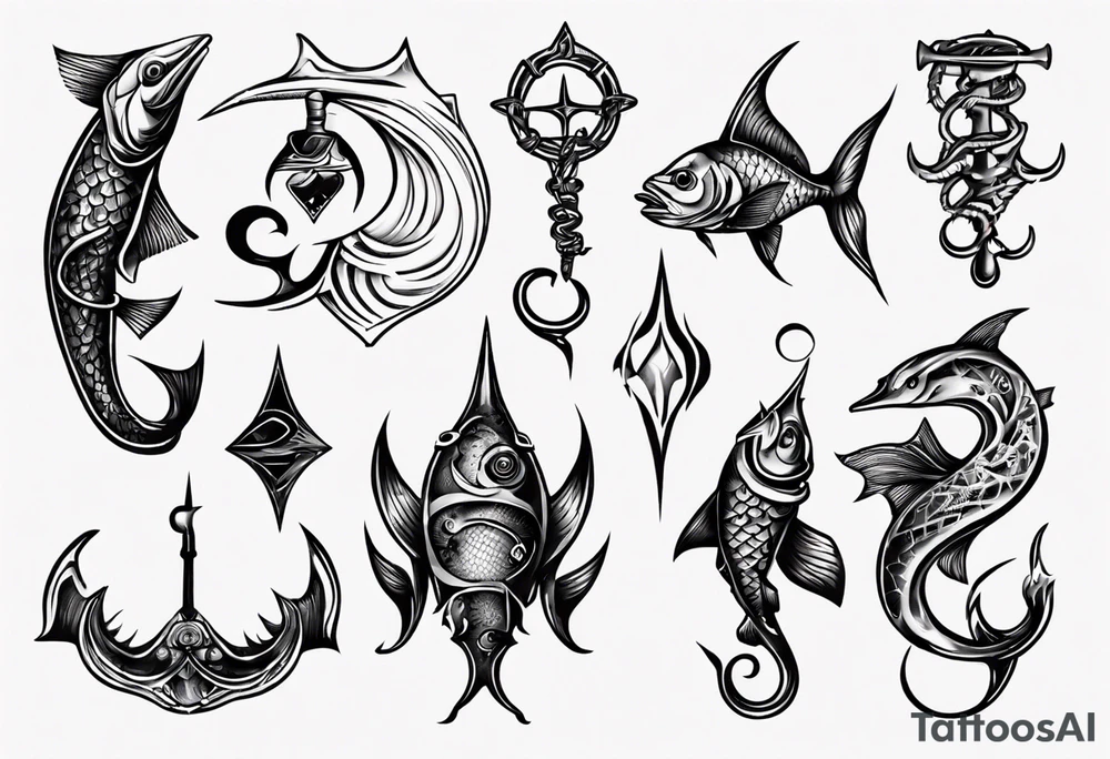 Fishhook tattoo idea