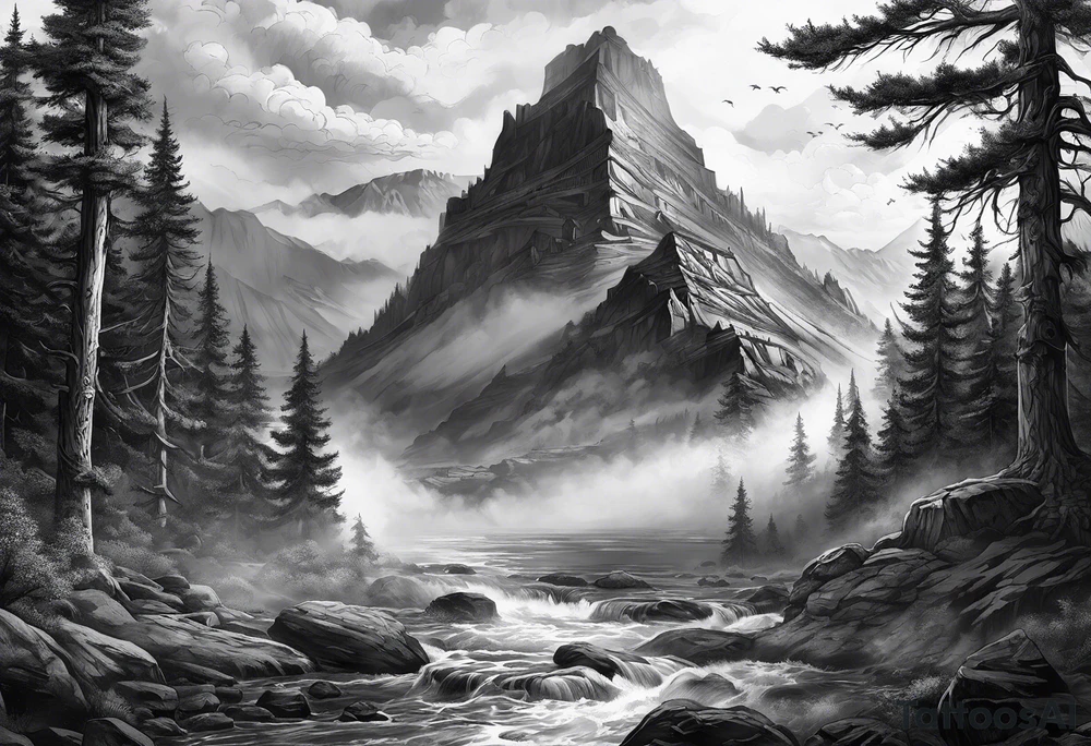 Valhalla  mist fog tattoo idea