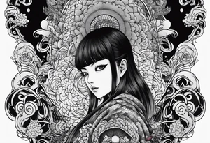 Tomie junji ito manga style tattoo idea