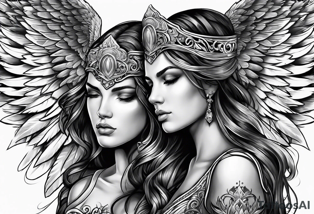 2 guardian angels tattoo idea
