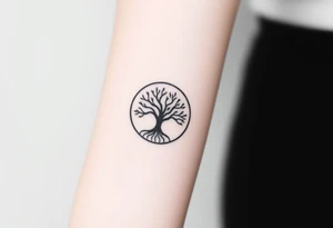 Enso circle with tree of life tattoo idea