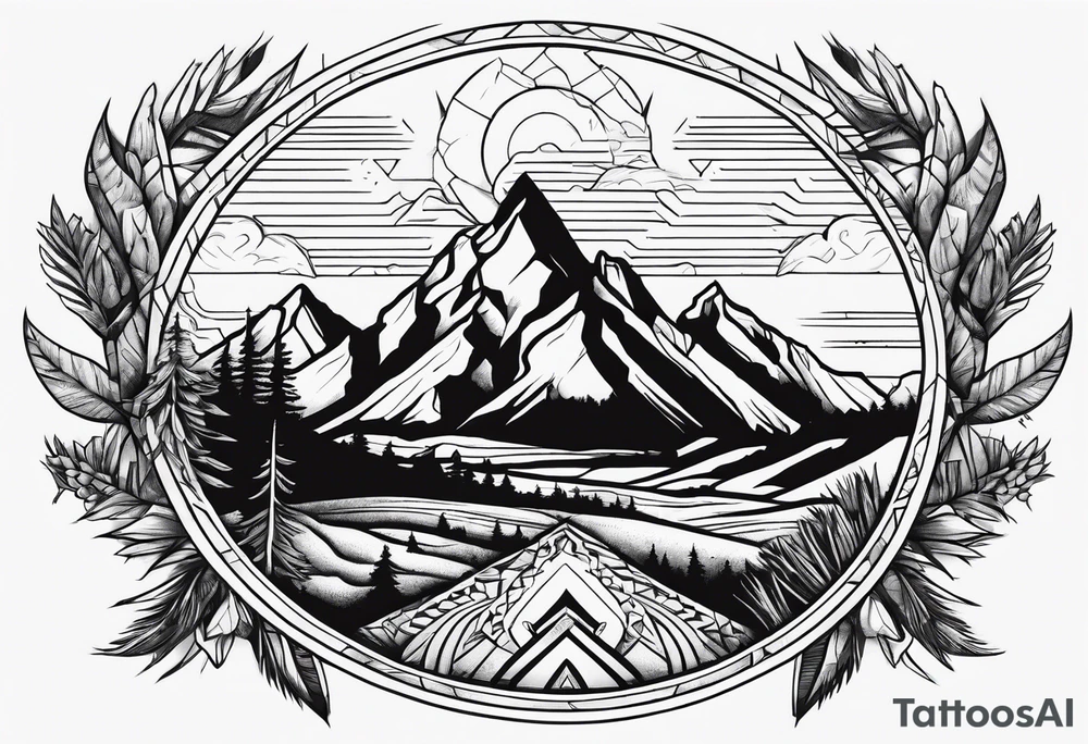 Southwest usa hiking tattoo idea