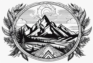 Southwest usa hiking tattoo idea