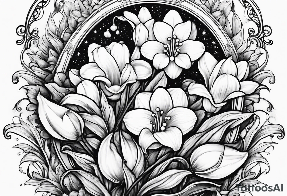 Lilly of the valley and Saturn tattoo idea