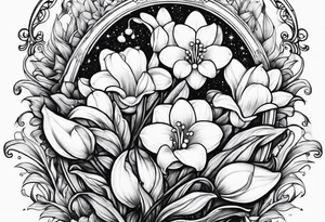 Lilly of the valley and Saturn tattoo idea