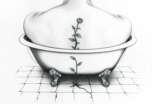 clawfoot bathtub. add a tile floor with a flower growing through the cracks tattoo idea