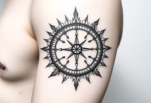 Sundial with wavy declination marks tattoo idea