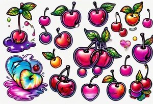 Lisa Frank cherry tattoo idea