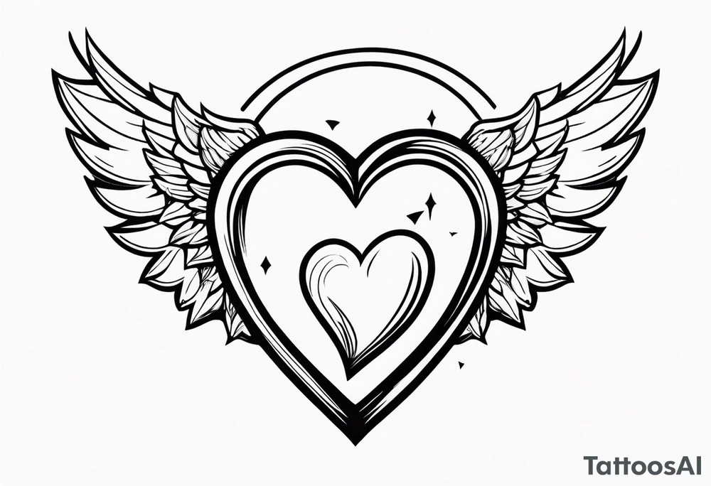 Y2K angel heart with wings simple but sexy tattoo idea