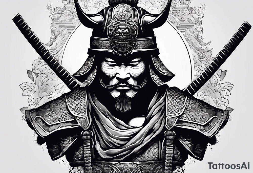 samurai with mask tattoo idea