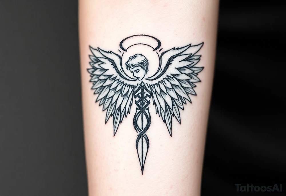good and bad angel tattoo idea