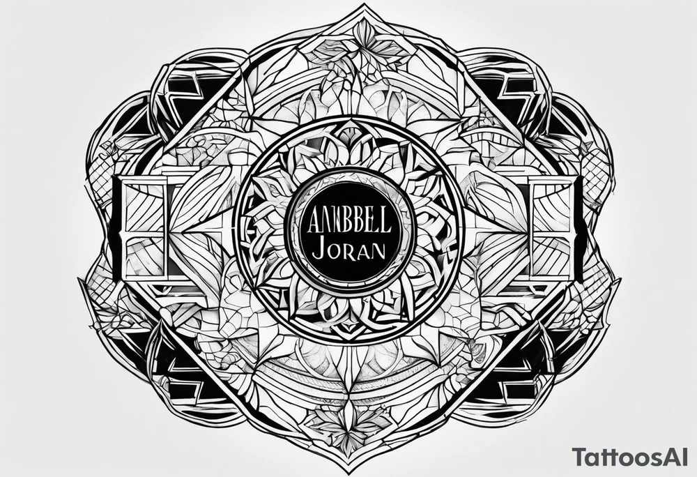 "mini tattoo of the combination of the names, Lucas Jordan Annabel" tattoo idea