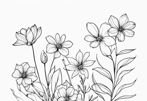 fine line, small flowers, shoulder tattoo idea
