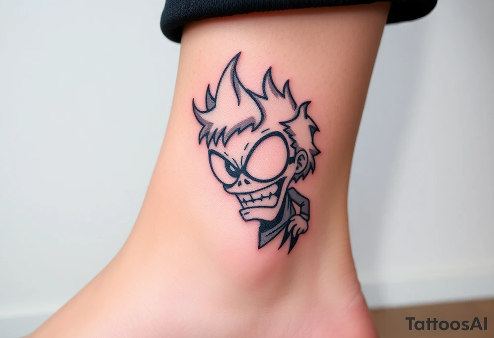 Trippy cartoon character tattoo idea