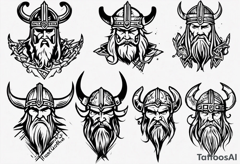 I want a tattoo of a viking with the name “Viking Customs” incorporated in the design tattoo idea