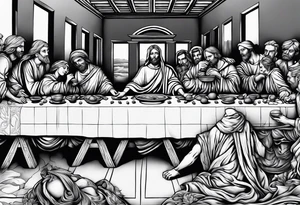 The last supper, everyone is a Skelton tattoo idea