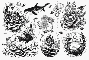 “You’re diving in my pool” romantic , music style tattoo idea