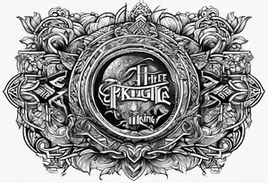 The phrase "keep going" in a viking style tattoo idea