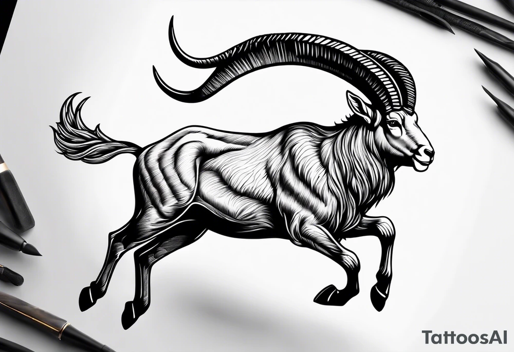ibex jumping tattoo idea