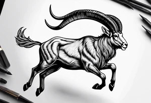 ibex jumping tattoo idea