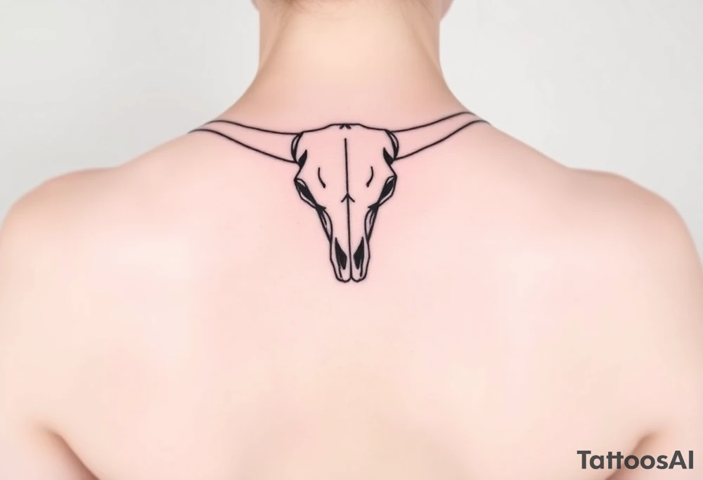 Longhorn skull Sideways with Texas flag shoulder tattoo idea