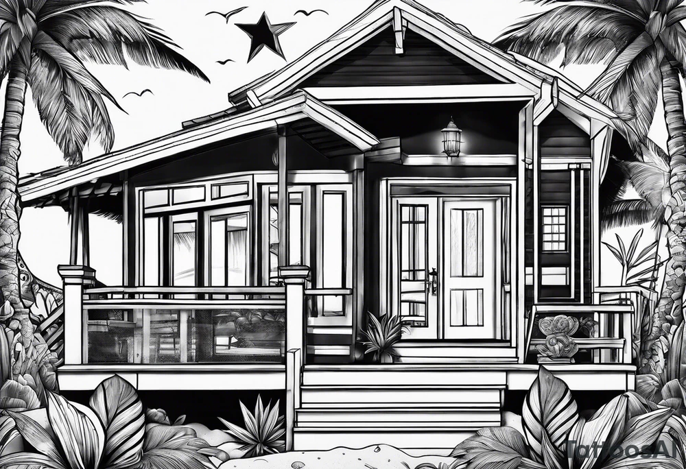 Beach house tattoo idea