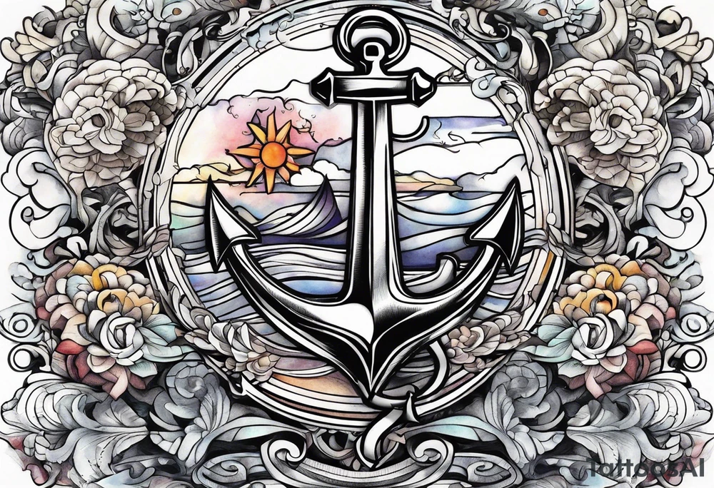 Anchor cross tattoo idea