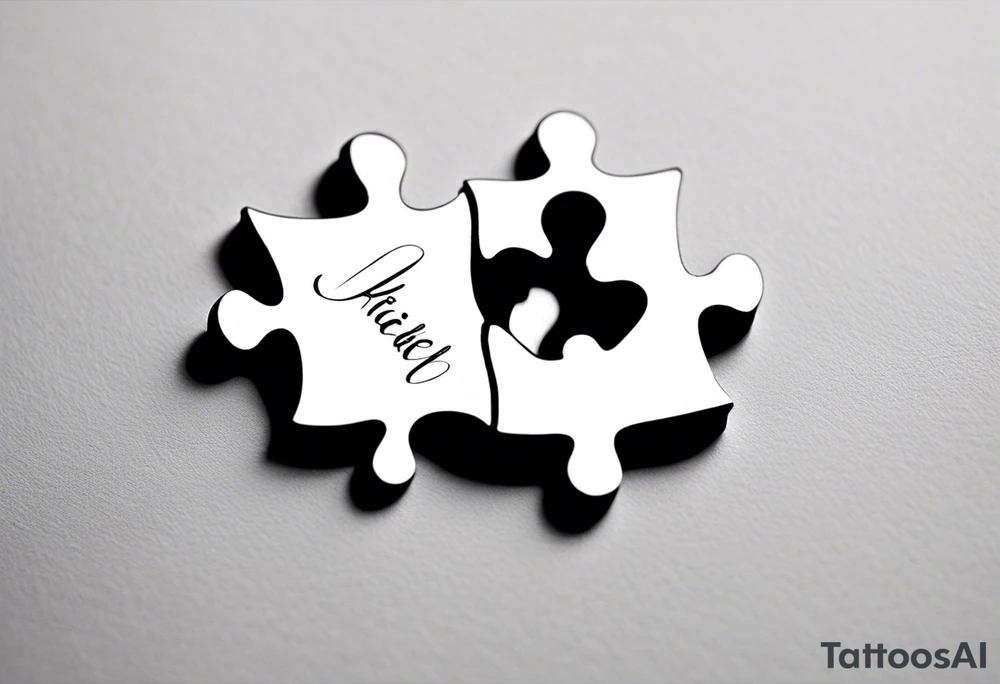 Puzzle Piece: A fine, clean outline with no shading, keeping the design light and elegant.
Handwritten Text: inside the puzzle piece, your sister’s words “to my favorite sister,” carefully preserving the integrity of her handwriting.
This will create a balanced, meaningful design that's simple yet full of emotion—perfect for a small ankle tattoo. tattoo idea