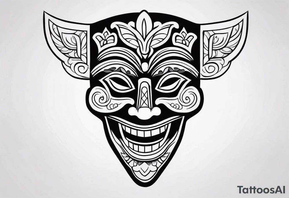 Laughing mask Mexican style tattoo idea