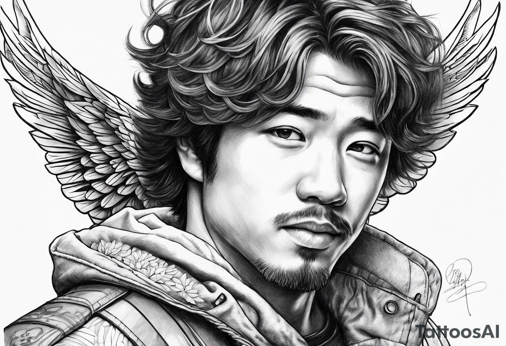 Glenn with wings tattoo idea