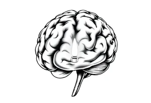 A realistic human brain with a light switch. tattoo idea