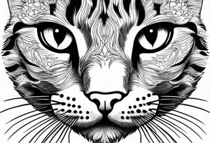 Cat face, front on tattoo idea