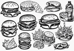 cheese burger tattoo idea