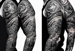 Armor on only one arm tattoo idea