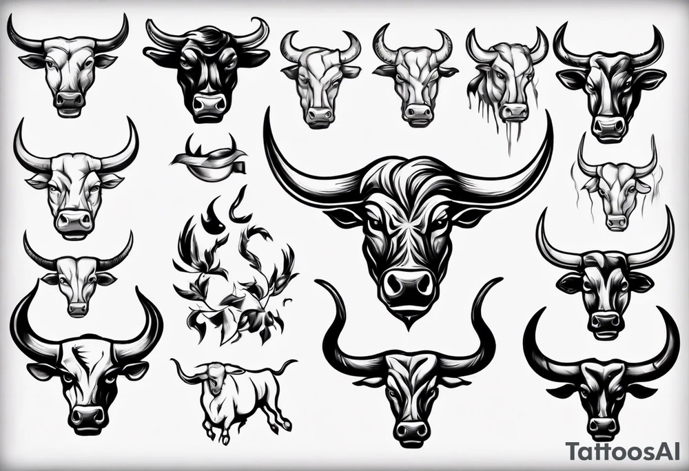 Texas bull tattoo idea