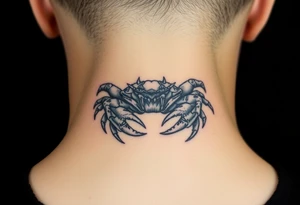 An angry crab with its claws raised tattoo idea