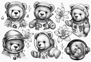 Teddy bear astronaut lily’s tattoo idea