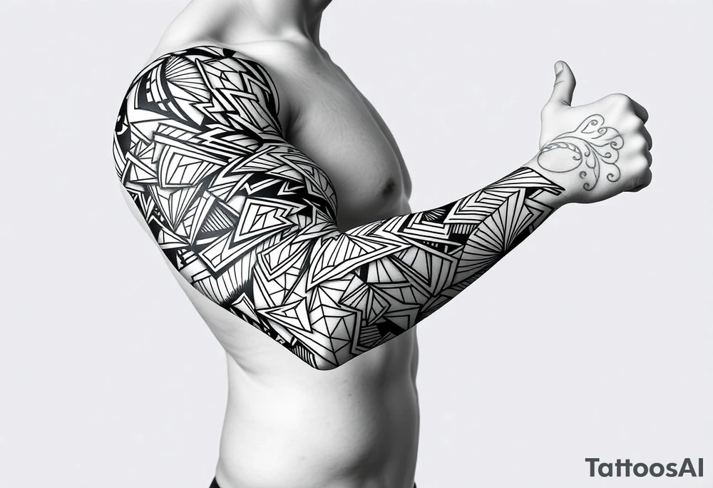 bold line ornamentaali viikinkikuviot tattoo idea