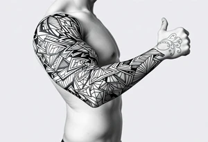 bold line ornamentaali viikinkikuviot tattoo idea