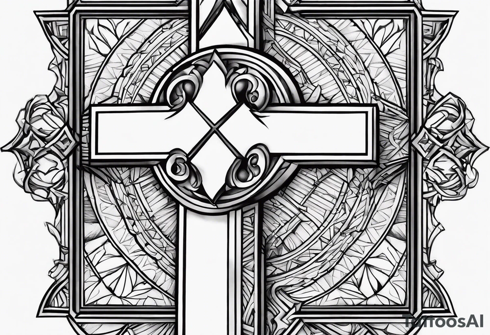 I want a cross with a broken heart tattoo idea