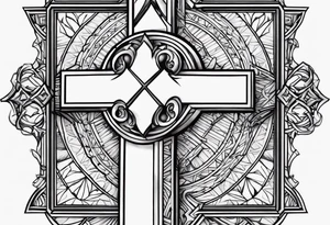I want a cross with a broken heart tattoo idea