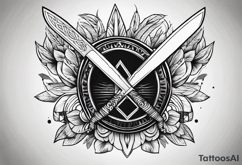 Word topspot as a knife tattoo idea