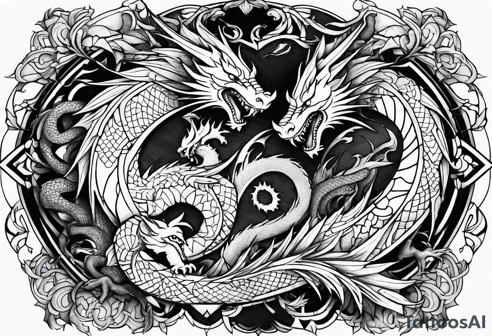 roaring dragons tattoo idea