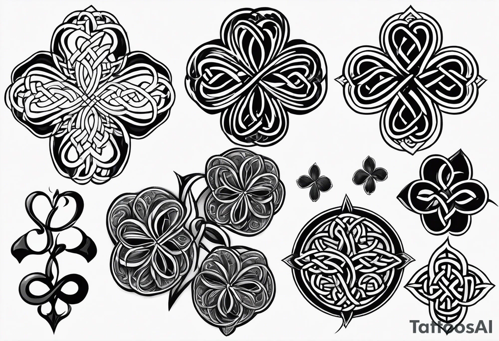 4 leaf clover celtic knot tattoo idea
