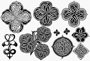 4 leaf clover celtic knot tattoo idea