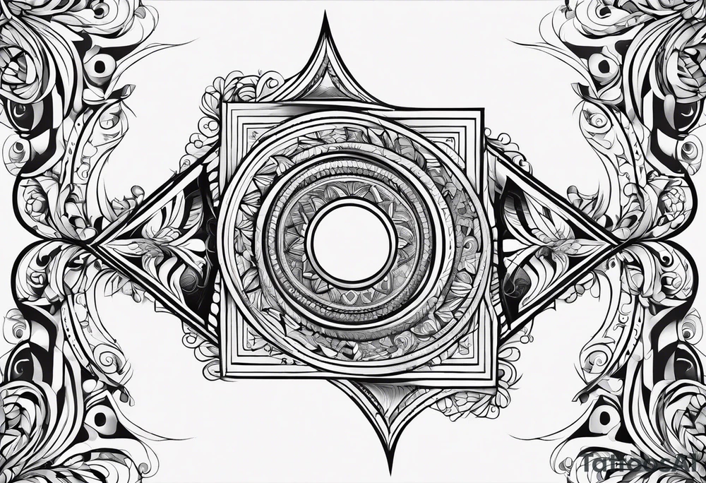 pointed abstract pattern tattoo idea