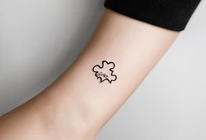 small, delicate tattoo in memory of my sister. Include the handwritten message:  "to my favorite sister" with a single puzzle piece on my ankle. The words should outline the puzzle piece tattoo idea