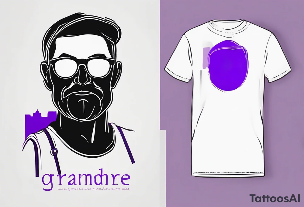 We want a minimalist style tattoo that can represent both our grandma and grandpa. Grandma favorite color is purple and loves going to church and farmers market. Grandpa favorite color is white and loves watching basketballs and jogging around university campuses tattoo idea