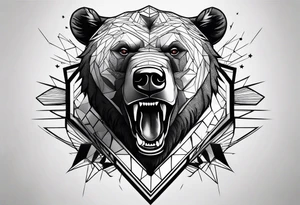 bear fighting bull in space tattoo idea
